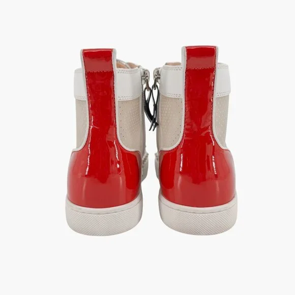 Christian Louboutin Sosoxy Spike Donna Sneakers Size 37 US 7 Mesh High Top White